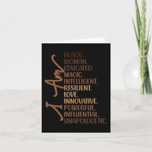 I Am Black Woman Educated Melanin Black History Mo Card