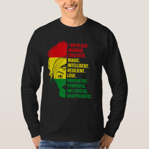 I Am Black Woman Educated Melanin Black History Mo T-Shirt