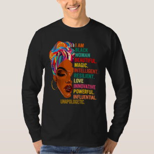 I Am Black Woman Educated Melanin Black History Mo T-Shirt