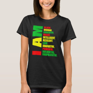 I Am Black Woman Educated Melanin Black History Mo T-Shirt