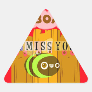 I Am Board, I Miss You Bee Art Print/Graphic Triangle Sticker