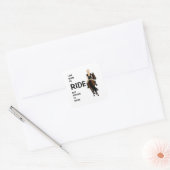 I am born to ride but forced to work funny horse  square sticker (Envelope)