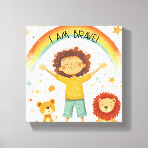 I Am Brave - Kids Affirmation Canvas Print