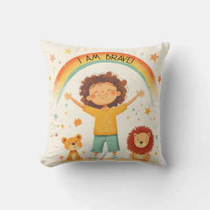 I Am Brave - Kids Affirmation Throw Pillow