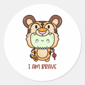 I am Brave sticker. Classic Round Sticker