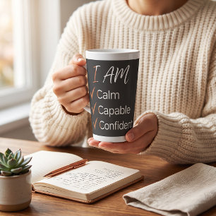 I Am Calm Capable Confident Positive Affirmation Latte Mug