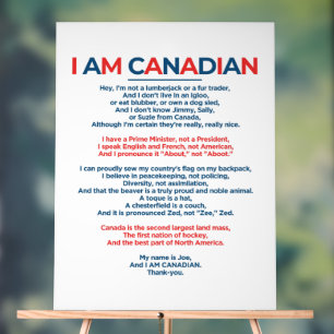 I Am Canadian  Acrylic Sign