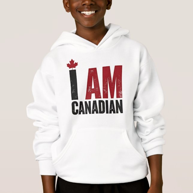 I Am Canadian – Patriotic Statement & Maple leaf (Front)