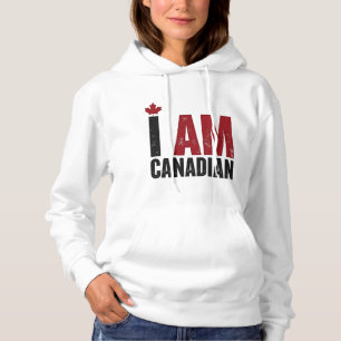 I Am Canadian – Patriotic Statement & Maple leaf Hoodie