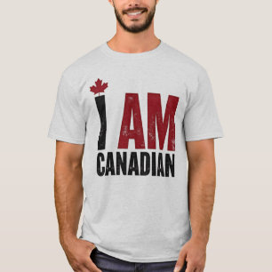 I Am Canadian – Patriotic Statement & Maple leaf T-Shirt