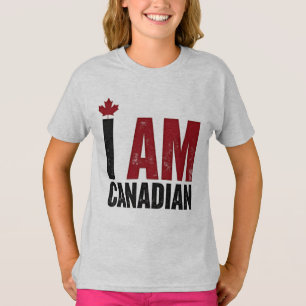 I Am Canadian – Patriotic Statement & Maple leaf T-Shirt