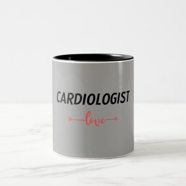 I am cardiologist. Grey colour Two-Tone Coffee Mug (Center)