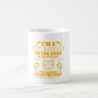 i am cat addict on the road to recovery | cat love coffee mug