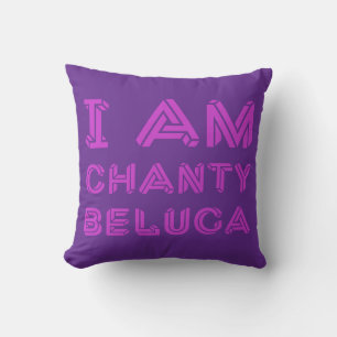 I Am Chanty Beluga Geometric Optical Illusion Throw Pillow