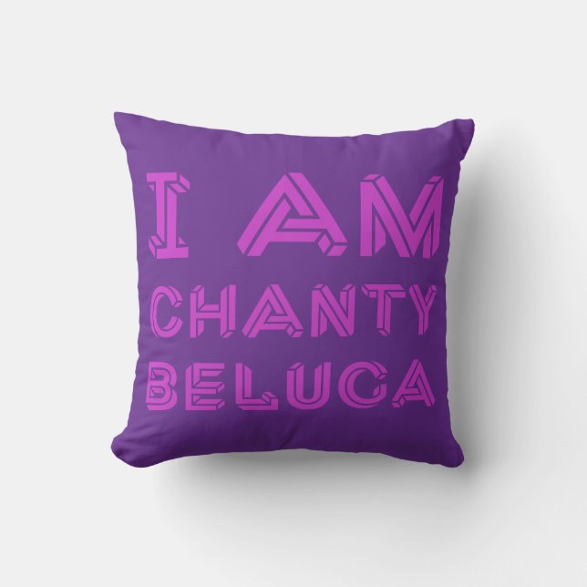 I Am Chanty Beluga Geometric Optical Illusion Throw Pillow (Front)