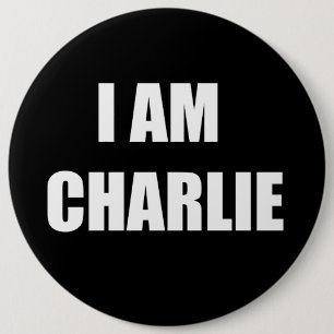 I AM CHARLIE 6 INCH ROUND BUTTON