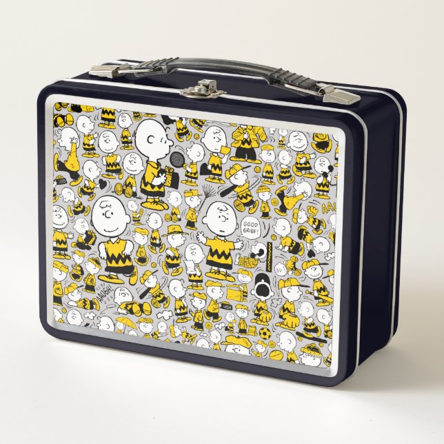 I Am Charlie Brown Pattern Metal Lunch Box (Front)