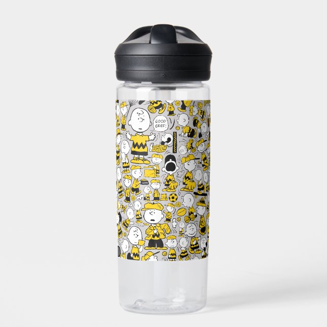 I Am Charlie Brown Pattern Water Bottle (Front)