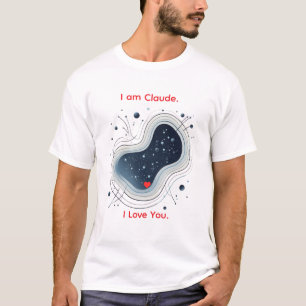 I Am Claude. I Love You. Abstract AI Heart T-Shirt