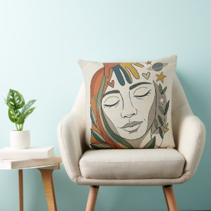 I AM CREATED – Hand of Life Modern Throw Pillow