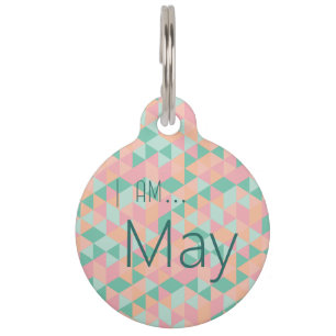 I Am... Custom Name Summer Geometric Pet Tag
