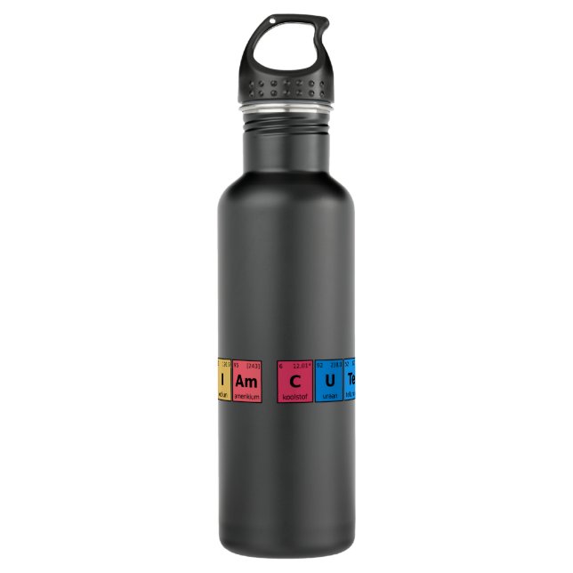 I am Cute Periodic Table 710 Ml Water Bottle (Front)