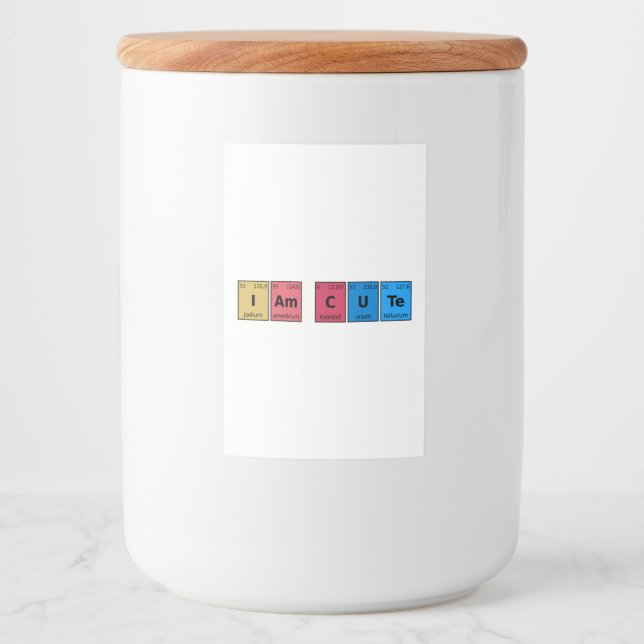 I am Cute Periodic Table Food Label (Front)