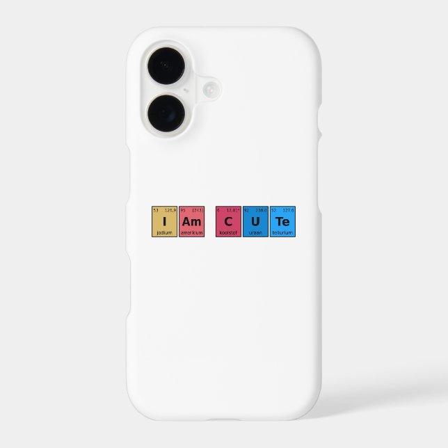 I am Cute Periodic Table Samsung Galaxy Case (Back)