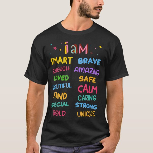 I Am Daily Affirmation Colourful Christian Kids To T-Shirt (Front)