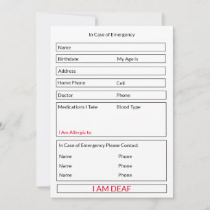 I am deaf in case of emergency for kids and adult Holiday Card