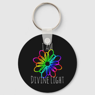 I Am Divine Light Yoga Meditation Gift Tee Shirt Keychain