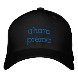 i am divine love aham prema mantra Blue Embroidered Hat