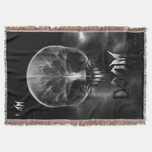 I Am Doom Fractal Skull Throw Blanket