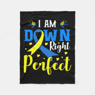 I Am Down Right Perfect Syndrome Awareness Family  Fleece Blanket