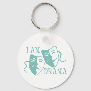 I am drama light blue keychain