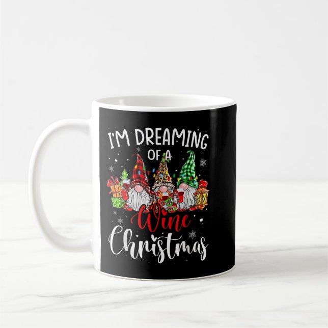 I Am Dreaming Of A Wine Christmas Gnome Xmas Drink Coffee Mug (Left)