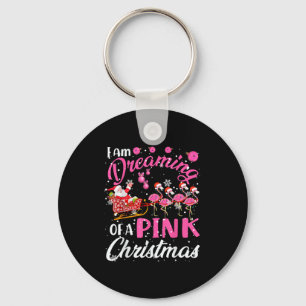 I Am Dreaming Of A Xmas With Nk Santa Flamingos Sl Keychain