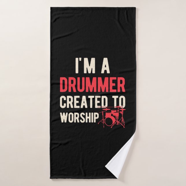 I Am Drummer Created To Worship Bath Towel (Bath Towel)