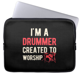 I Am Drummer Created To Worship Laptop Sleeve
