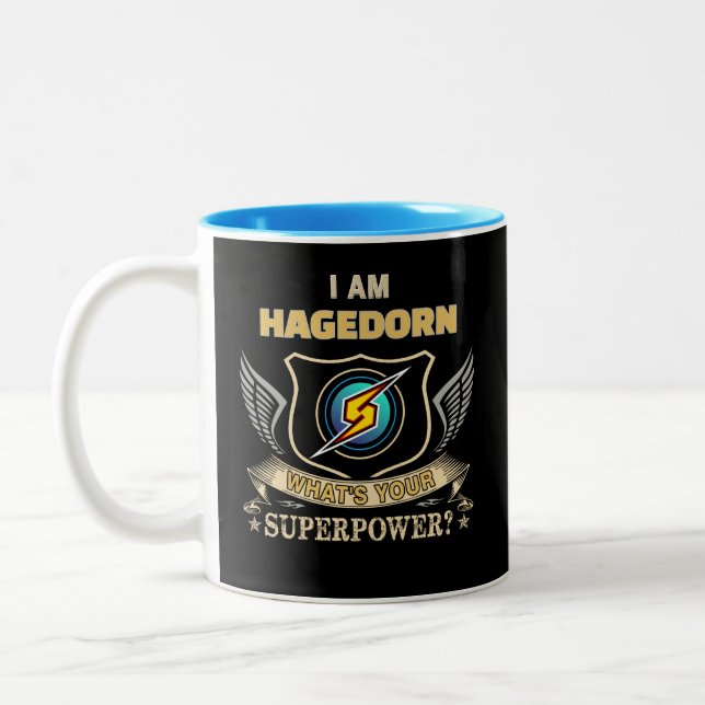 I AM EDIT WHAT'S YOUR SUPPERPOWER Two-Tone COFFEE MUG (Left)