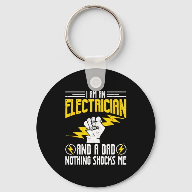 I Am Electrician And A Dad Nothing Shocks Me, Fath Keychain (Front)