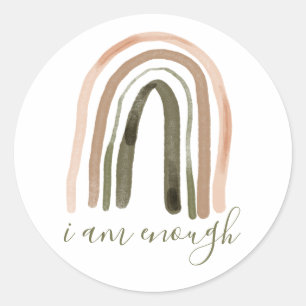 I Am Enough Inspiring Affirmation Classic Round Sticker