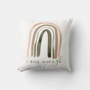 I Am Enough Inspiring Affirmation Throw Pillow