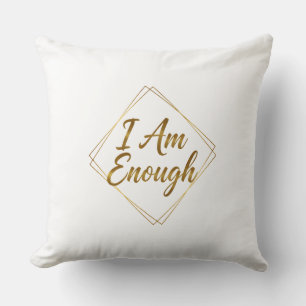 I Am Enough Minimal Script Throw Pillow