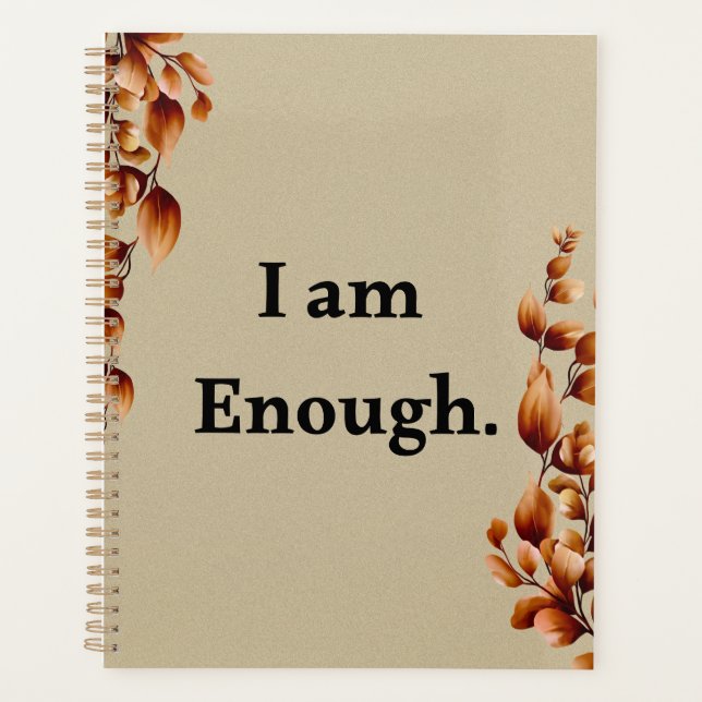 I Am Enough – Minimal Self Care Planner Cover (Front)