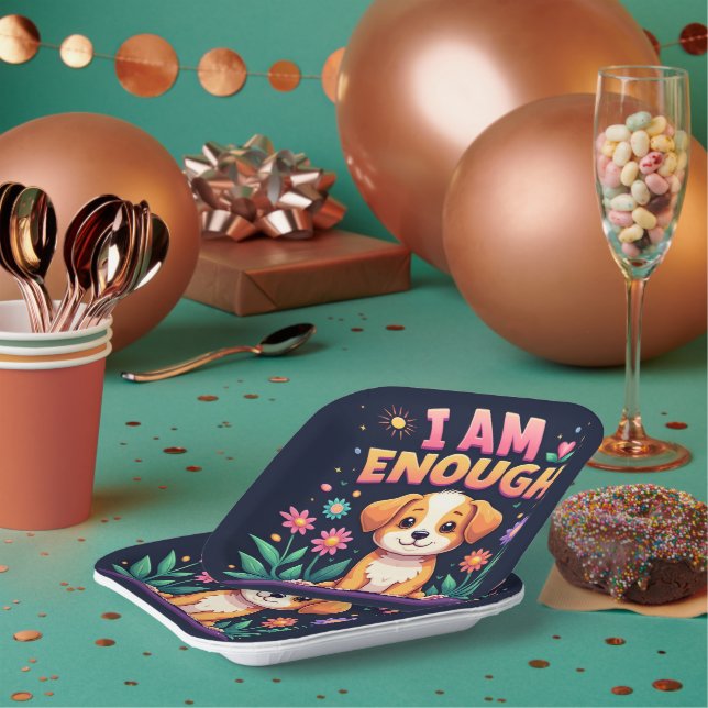 I am Enough Paper Plate (Multi)