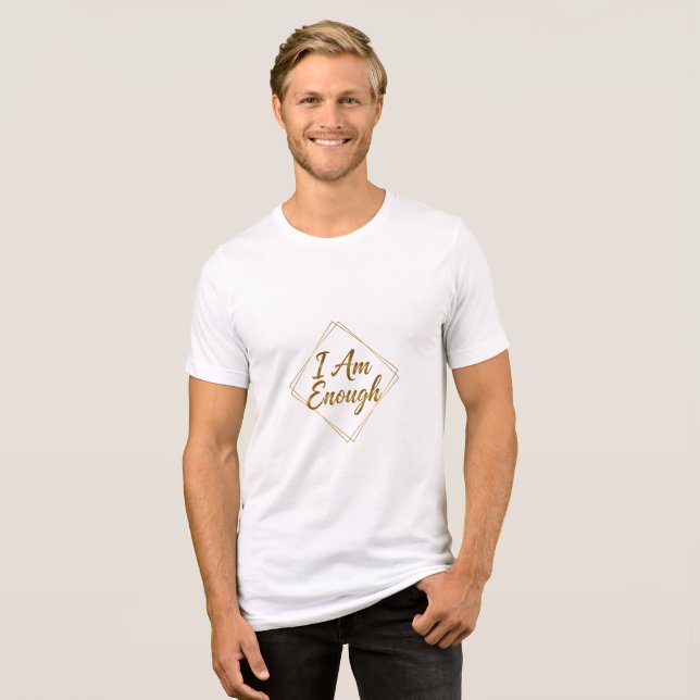 I Am Enough Script T-Shirt Tri-Blend Shirt (Front Full)