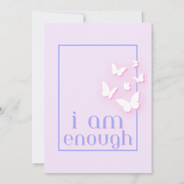 I am enough, Self-Love Quote Holiday Card (Front)
