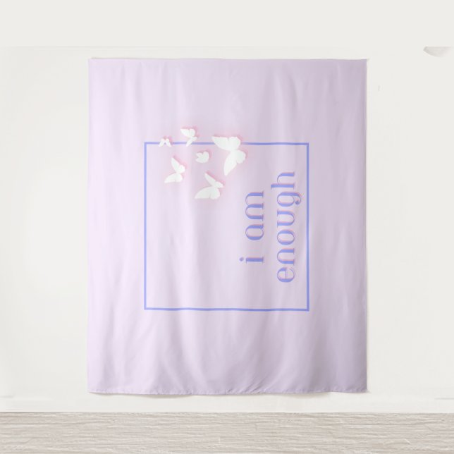 I am enough, Self-Love Quote Tapestry (Front)