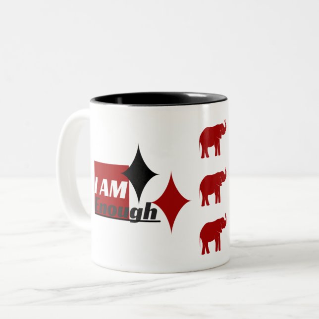 I AM Enough Two-Tone Elephant Mug (Front Left)